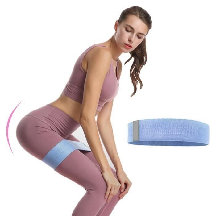 Bande de Résistance 74cm, Bandes Elastique Fitness - Équipement d'Exercices pour Jambes et Fesses, Yoga, Pilates - Bleu
