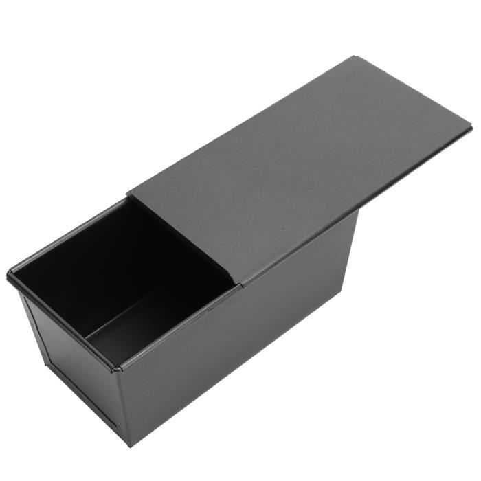 Garosa Boîte de toasts Boîte à Toasts Antiadhésive Noire Moule de Cuisson de Pain en Acier au Carbone avec Couvercle Ustensiles