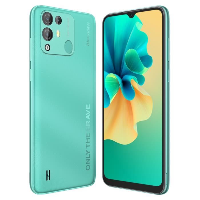 Blackview A55 Pro Smartphone 64Go 6.53 Pouces 5MP + 13MP 4780mAh Android 11 Double SIM GPS Téléphone Portable - Vert