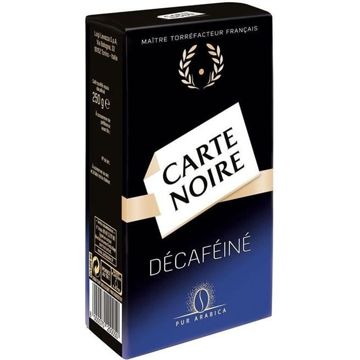 LOT DE 5 - CARTE NOIRE : Café moulu décaféiné 250 g