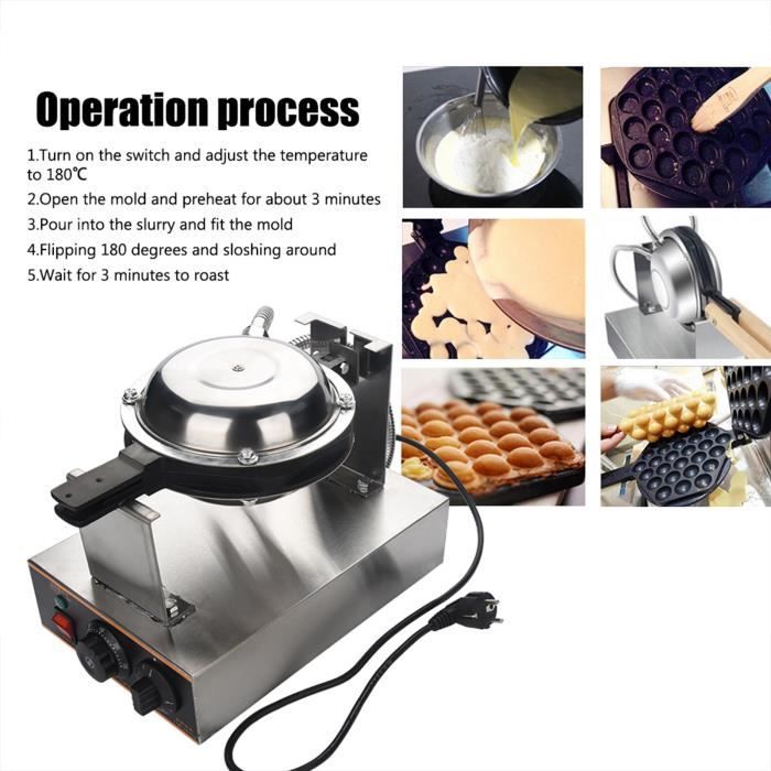 Gaufrier Electrique Oeuf Gâteau Four QQ Egg Waffle Baker Maker Machine 220V 1.5Kw HB006-FOE
