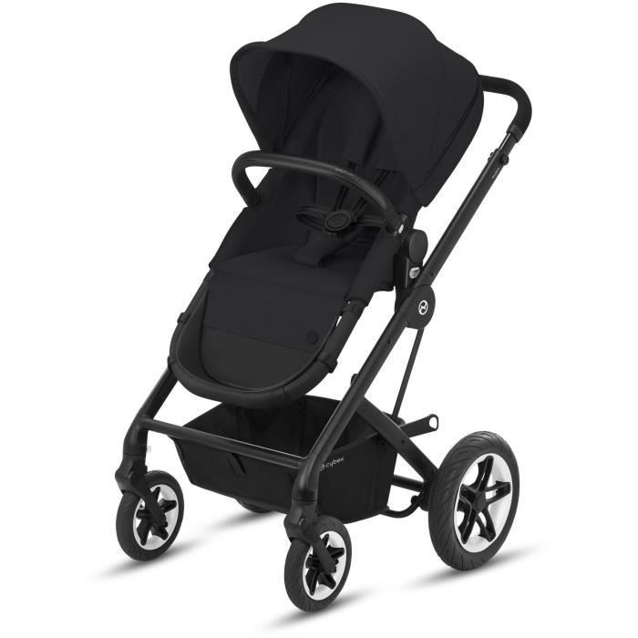 CBX BY CYBEX Poussette duo Talos S - Dès la naissance - Jusqu'à 22kg - Dossier inclinable - Roues increvables - Black Deep Black