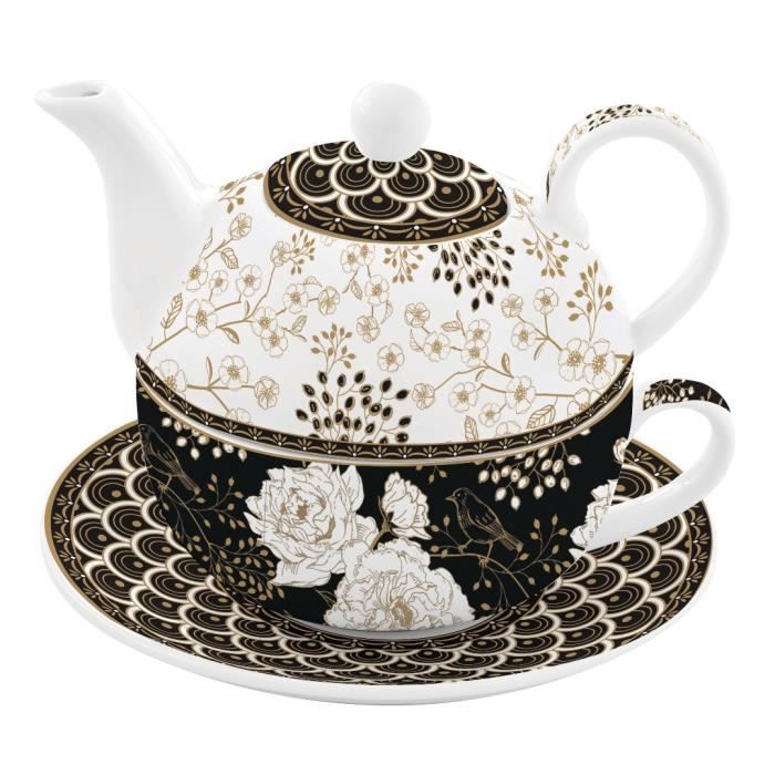 COFFRET EGOISTE EN PORCELAINE 350ML + 350ML ART DECO FLOWERS - EASYLIFE
