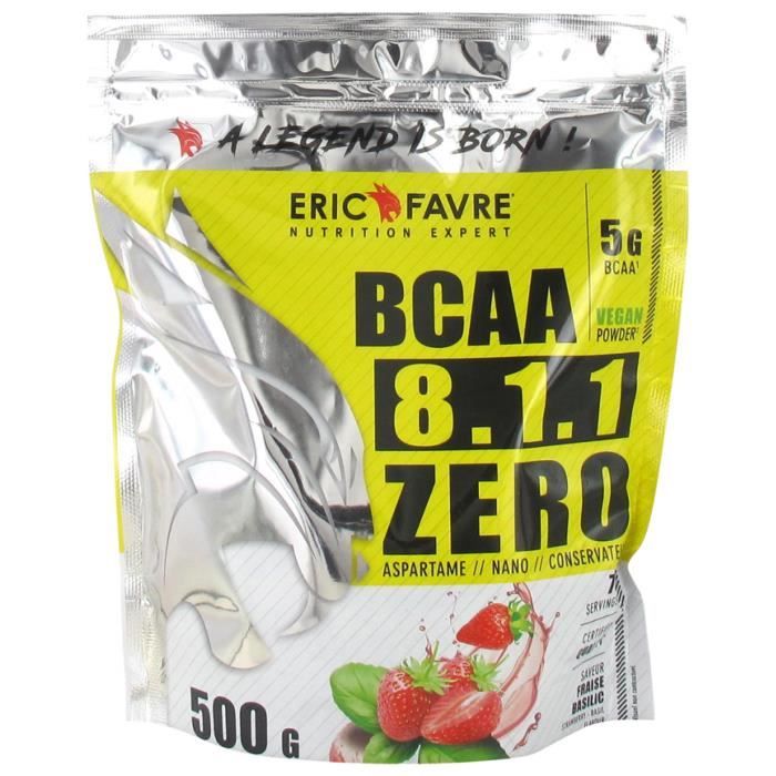 Compléments alimentaires - Eric Favre Bcaa 8.1.1 Zéro Vegan Blue Raspberry (Goût : Fraise Basilic)