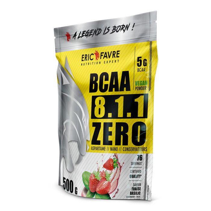 Compléments alimentaires - Eric Favre Bcaa 8.1.1 Zéro Vegan Blue Raspberry (Goût : Fraise Basilic)