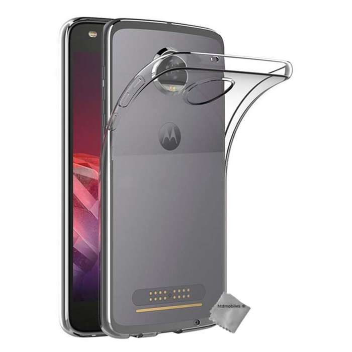 Coque silicone gel fine pour Motorola Moto Z2 Play + film ecran - TPU TRANSPARENT