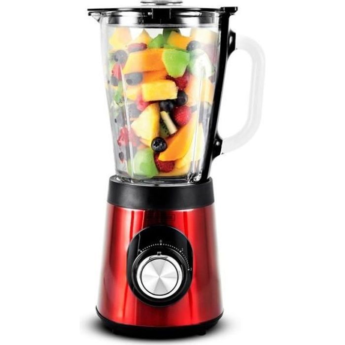Blender En Verre Gradué 500w Corps Et Lames Inox B9turbo_red De Kitchencook