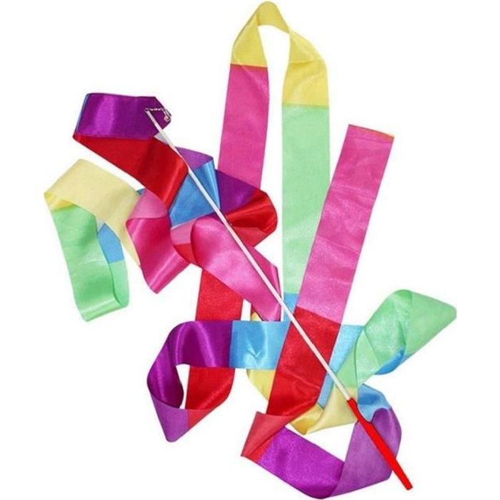 Gymnase de danse ruban ruban rythmique streamer 4m art ballet gymnastique twirling tige de Noël couleur mixte