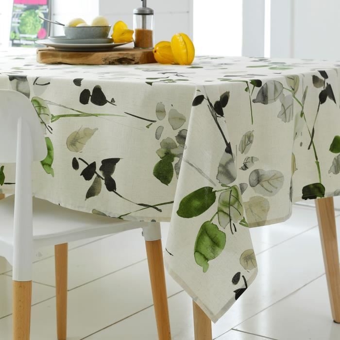 Nappe carrée 170x170 cm 100% coton enduction acrylique FRENE blanc Blanc