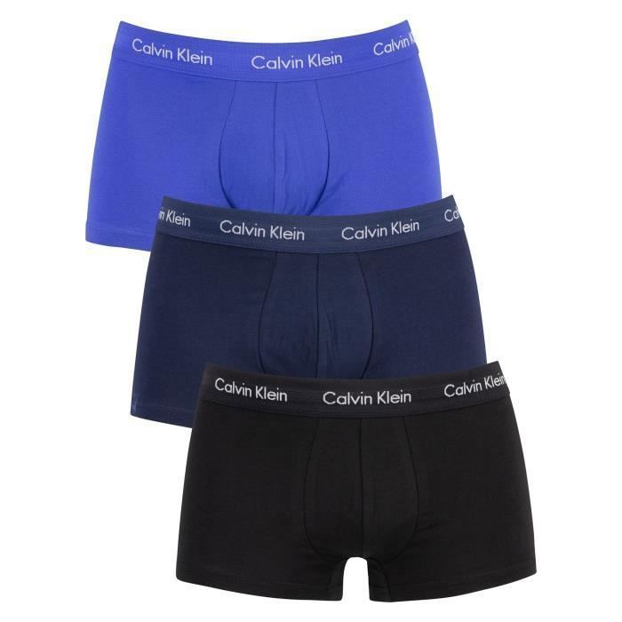 Calvin Klein Homme Paquet de 3 troncs de faible hauteur, Bleu