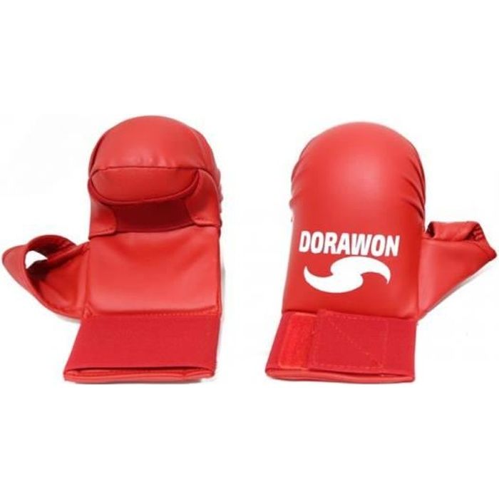 DORAWON, Mitaines de karaté avec pouce OSAKA rouge