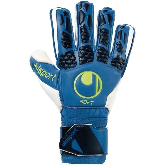 Gants de gardien de but Uhlsport hyperact soft flex frame - bleu nuit/blanc/jaune fluo - 8,5