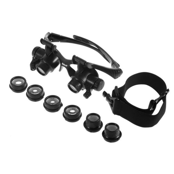 10X 15X 20X 25X LED Lunettes Réparation Bijoutier Loupe Loupe Loupe