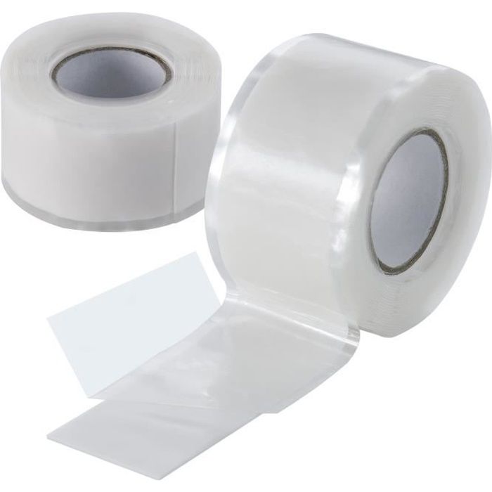 2x 3m ruban en silicone auto-fusionant (auto amalgamant, auto-vulcanisant), ruban isolant et bande d'étanchéité (eau, air), 25 mm de