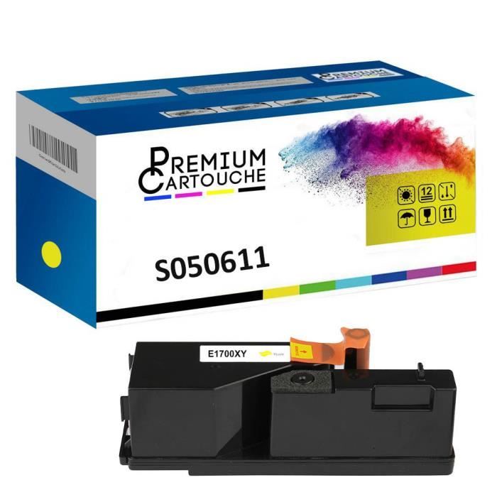 Toner C13S050611 Jaune Compatible pour Epson Aculaser C 1700 Epson Aculaser C 1700 Series Epson Aculaser C 1750 N Epson Aculaser C 1