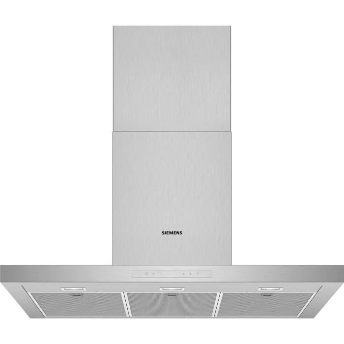 SIEMENS LC97BCP50 Hotte décorative murale box 90 cm - Débit d'air 718 m3/h - Inox