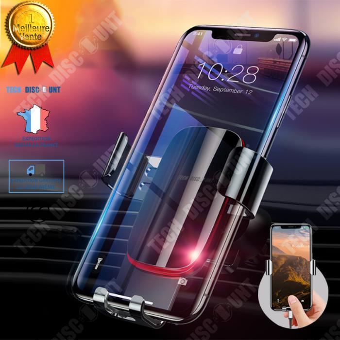 TD® Support automatique de voiture métal navigation téléphone portable universel main libre Alimentation USB solide puissance musiq