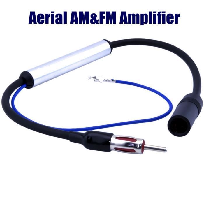Antenne Booster Amplifiée Amplificateur Pour Voiture Véhicule Auto Radio FM AM