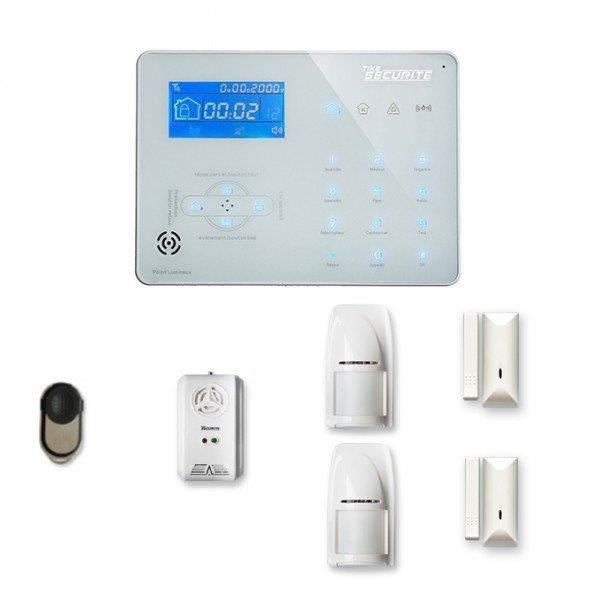 Alarme maison sans fil ICE-B 1 à 2 pièces mouvement + intrusion + détecteur gaz - Compatible Box internet