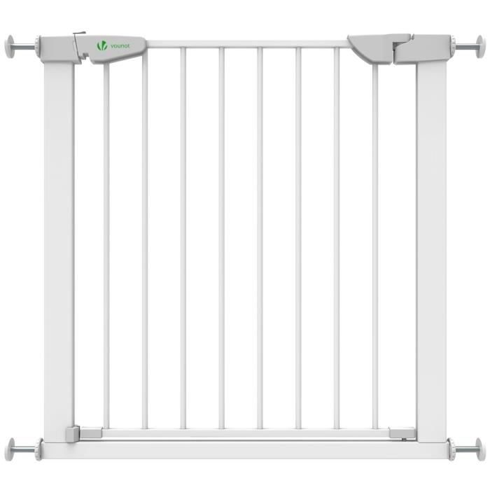 VOUNOT Barriere de Securite porte et escalier 75-84cm blanc pour animaux