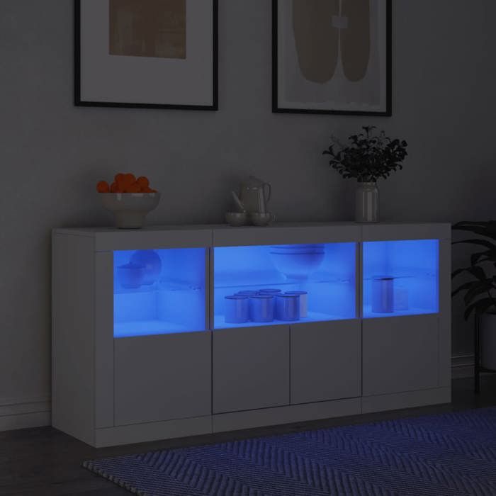 vidaXL Buffet avec Lumières LED Armoire avec Porte Meuble de Rangement Organisateur de Salle de Séjour Intérieur 3209065