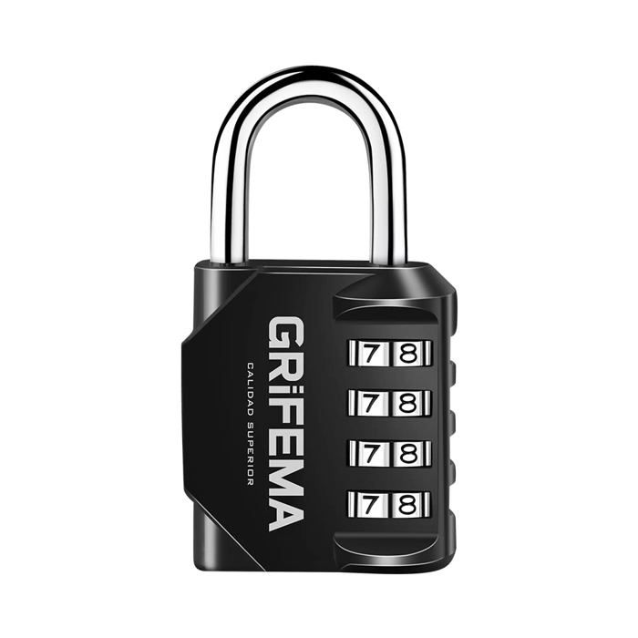 Cadenas à combinaison - GRIFEMA - GA1001-1 - Alliage zinc antirouille - Code 4 chiffres (10 000) - Portable