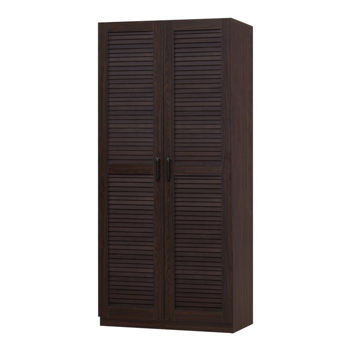 Armoire - Moderne - 2 portes - MDF - Effet noyer foncé - 176 x 80 x 52 cm Armoire - Moderne - 2 portes - MDF - Effet noyer foncé - 176 x 80 x 52 cm