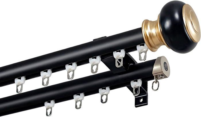 Tringle À Rideau Silencieuse Avec Supports Et Embouts, Ensemble De