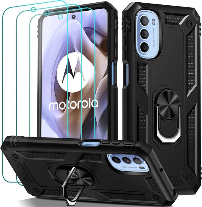 Coque Antichoc Bleue Avec Anneau Pour Motorola Moto G54 5G – Odeydo
