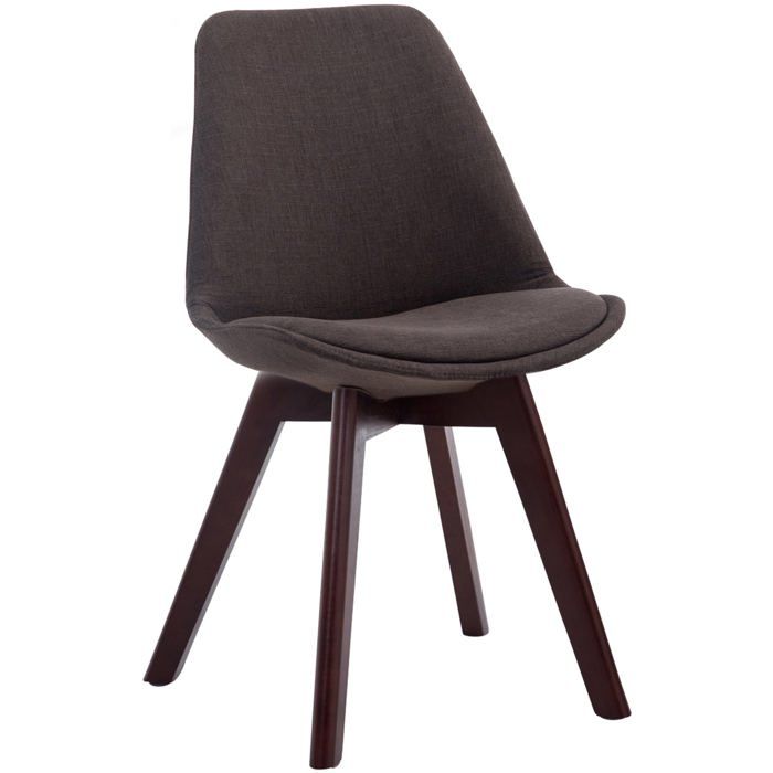Chaise de salle a manger x1 design scandinave en tissu gris fonce et pietement a 4 pieds en bois marron 10_0003302 Chaise de salle a manger x1 design scandinave en tissu gris fonce et pietement a 4 pieds en bois marron 10_0003302