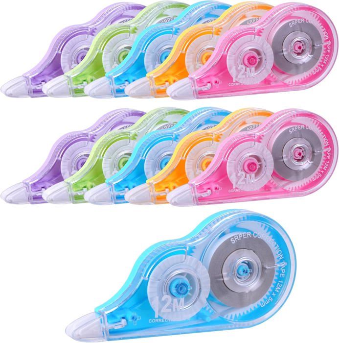 18 Pièces Souris Correcteur Blanc 30m*5mm Correcteur Souris Effaceur