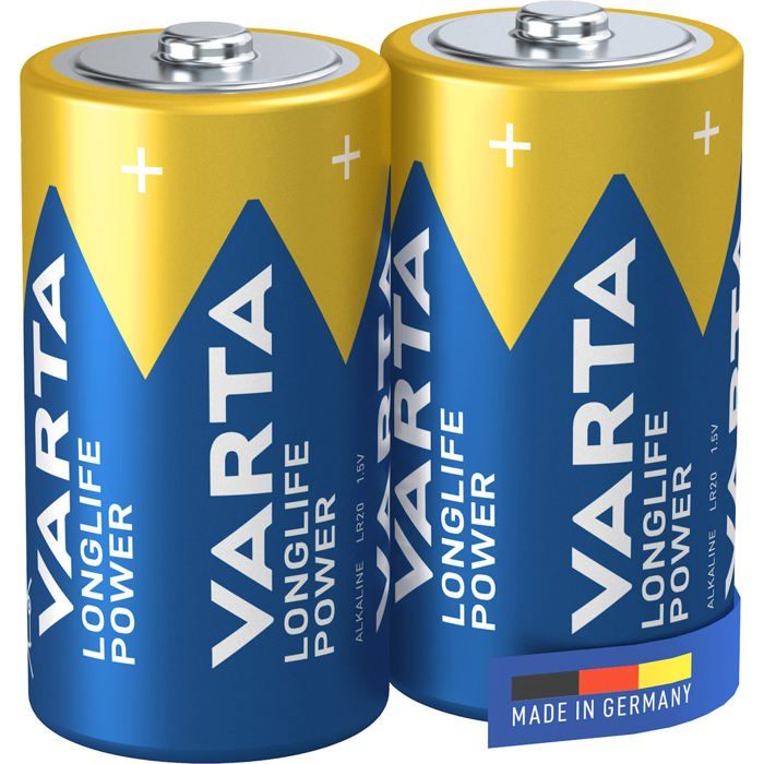 Piles Alkaline C LR14 1.5V Longlife Power 2 Pièces Varta