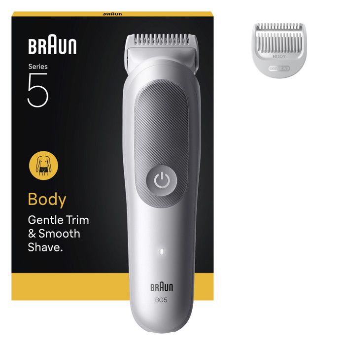 Braun Tondeuse Pour Le Corps Series 5 + 2 Outils De Rasage Tondez Et Rasez Vos Poils Étanche BG5500 Gris