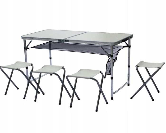 TABLE TOURISTIQUE AVEC 4 CHAISES VALISE PLIABLE