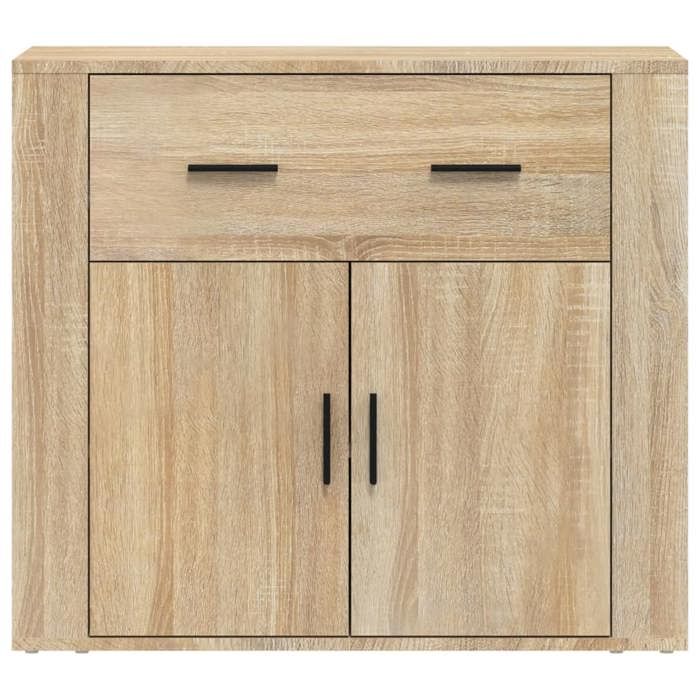 Bon plan Buffet bahut vaisselier - JILI HOT - Buffet Chêne sonoma 80x33x70cm - Bois dingénierie - commode Salon/Cuisine