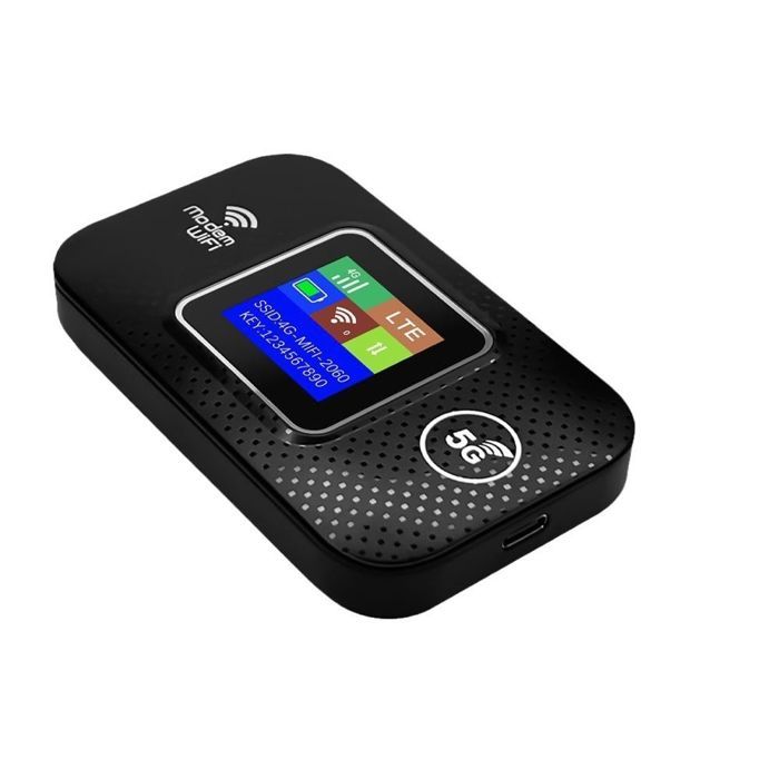 Routeur Wi-Fi portable 5G LTE débloqué avec écran LCD et points daccès MiFi.