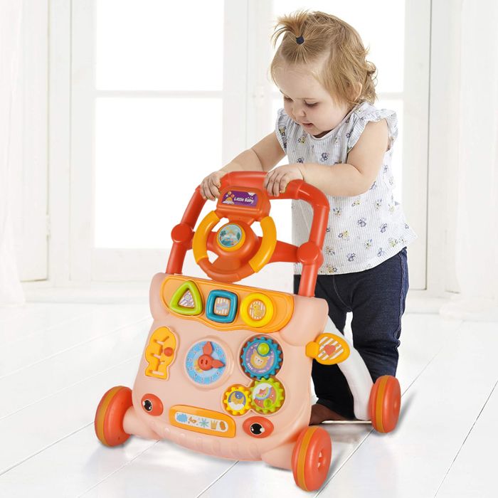 TROTTEUR POUR BÉBÉ APPRENTISSAGE ASSIS-DEBOUT APPRENDRE À  MARCHER JOUET POUR TOUT-PETIT 36*34*42CM