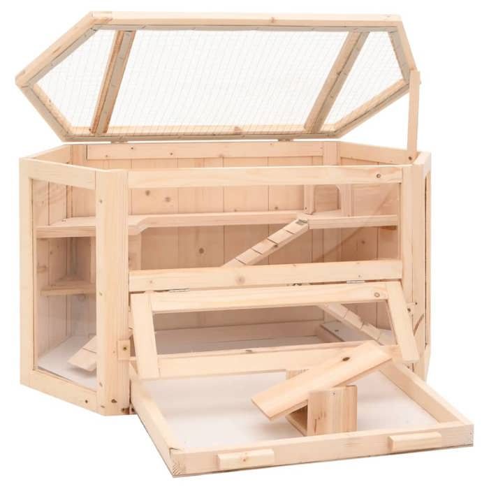 Meilleurs prix pour Bon plan Clapier Enclos animaux - JILI HOT - Cage à hamster - JILI HOT - cage rongeur80x40x43cm - - Bois massif de sapin - Pour