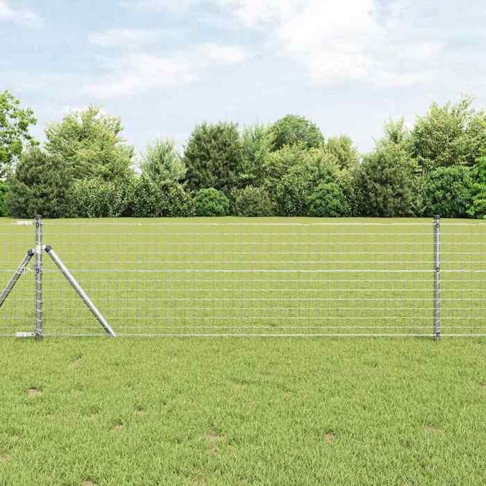 vidaXL Poteau de clôture. 13 pcs Argenté Acier 42004219