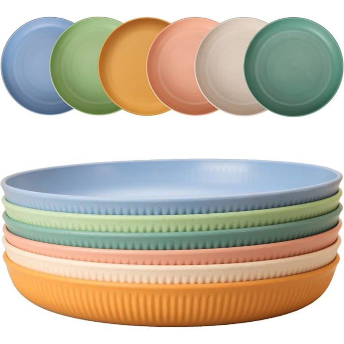 Lot 6 Assiettes Incassables Assiettes Creuses en P stique Assiettes Camping 225cm/9inch pour Sa  6PCS/225cm ASSIETTE