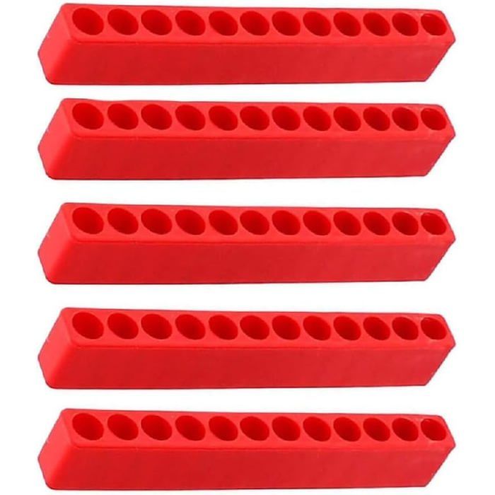 Porte Embout Visseuse 5 Pièces Bande de Rangement pour Embouts 12 Trous Porte-Embouts Hexagonaux pour Tournevis Perceuse