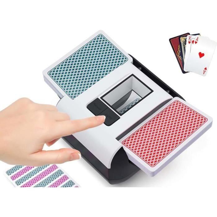 QUICARD – Mélangeur De Cartes Silencieux Rechargeable 2000 MAh – 2 Jeux En 2 Secondes – Pour Poker, Texas Hold’em, Blackjack