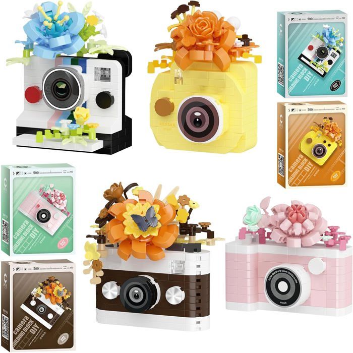 Lot de 4 blocs de construction en forme de fleurs Mini blocs de ...