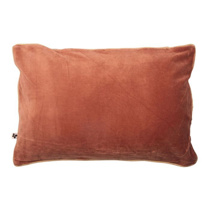 Coussin Déhoussable 40x60cm Velours de Coton Coloris Terracotta - HARRIS Coussin Déhoussable 40x60cm Velours de Coton Coloris Terracotta - HARRIS
