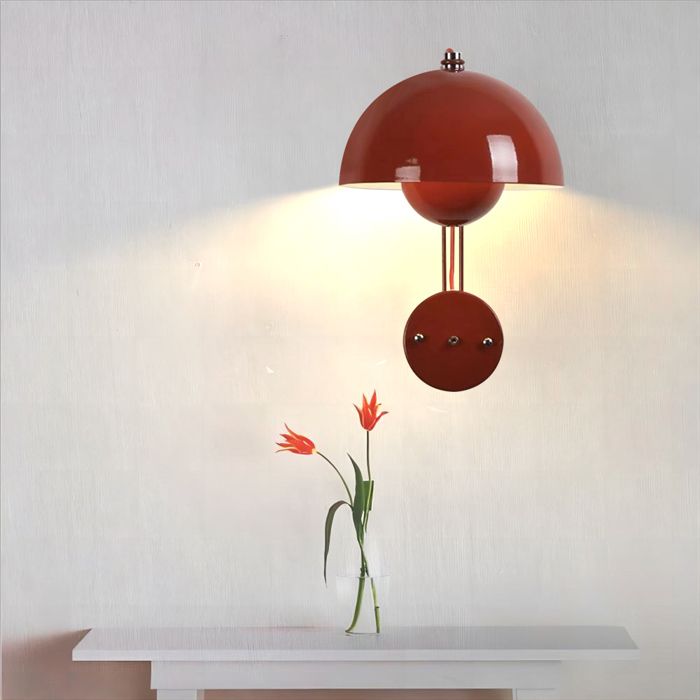 SNOGOLD Applique Mural Moderne Luminaire Intérieur Créativité Abat-jour en Métal Rouge Applique Chevet Minimaliste