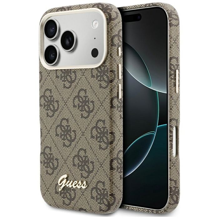 Guess Étui 4G Script MagSafe pour iPhone 17 Pro Marron - vue 2