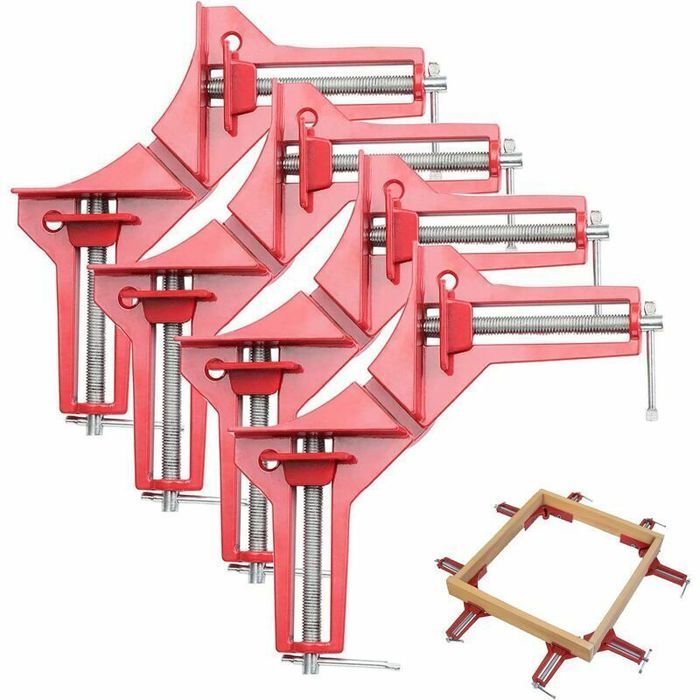 Serre-joints dangle réglables - Virex® - Ensemble de 4 - Angle droit 90° - Aluminium moulé sous pression