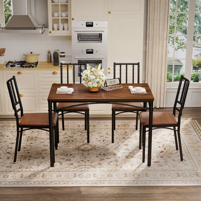 Ensemble de table à manger table de bar avec 4 chaises de salle à manger table de cuisine avec chaises table de petit déjeuner