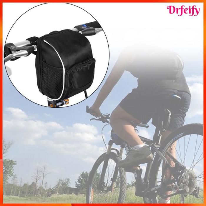 Akozon Sac de vélo Sacoche de Cadre de Vélo Pochette de Guidon étanche avec Bande Réfléchissante et 3 sport porte-bagages