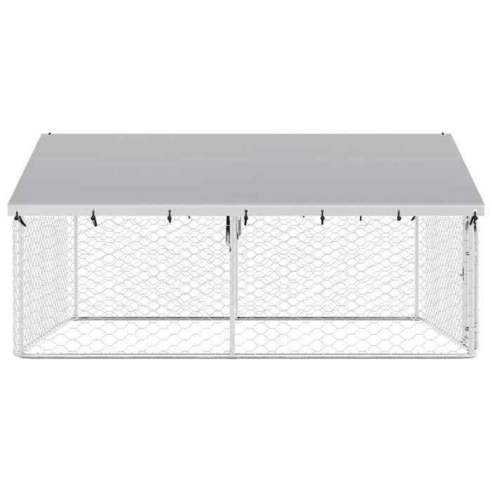 Solde 2026parc polyvalent/grande cage pour chien Argent - Chenil extérieur avec toit 300x300x150cm 27.85 Kg 73218861